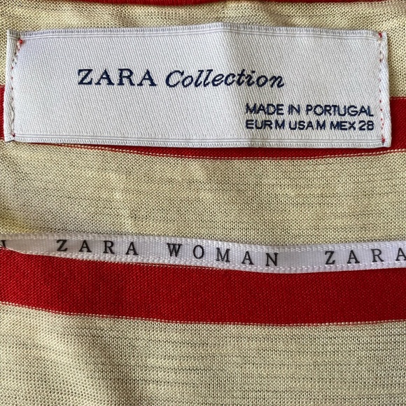 Zara Sequin Anchor Star Red/Ivory Stripe Nautical Beach Tunic Coverup Top.Sz-M - Picture 11 of 16